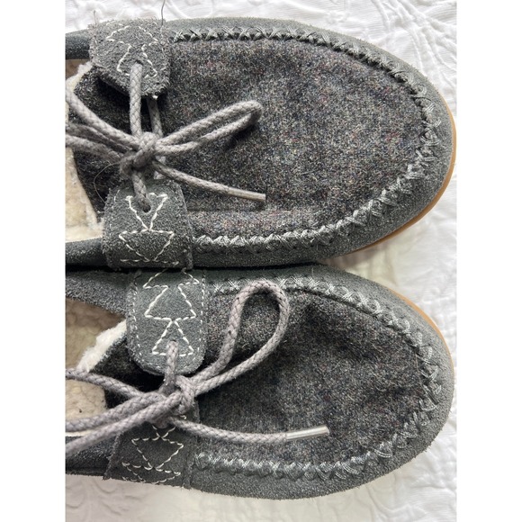W's Pendleton Women's Mocasin Slipper US 8 grey lined laces - Picture 2 of 7